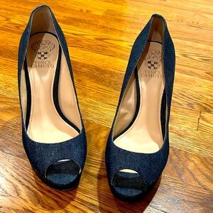 Vince Camuto Denim Peep toe heels